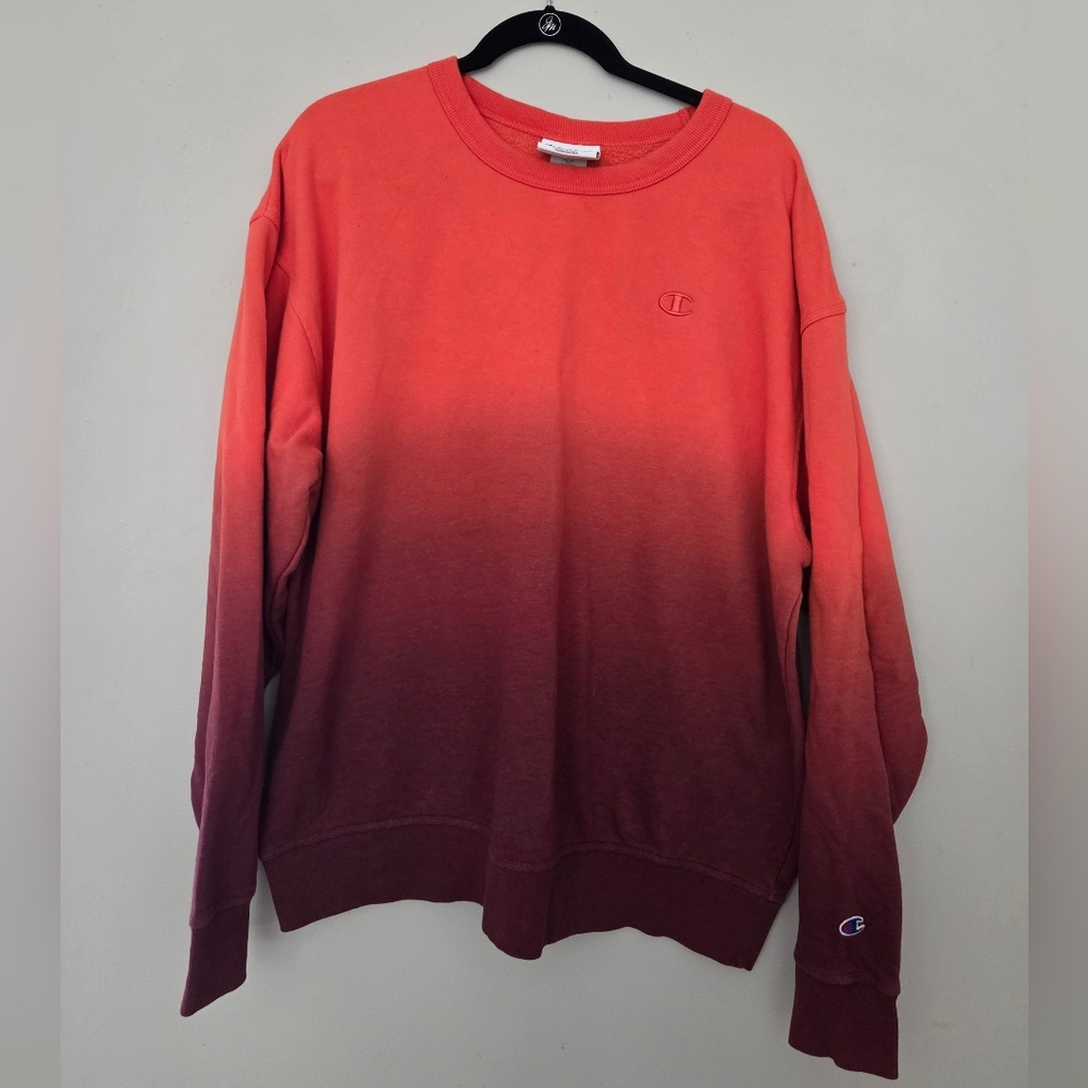 Champion Vibrant Orange/Red Ombre Crewneck
